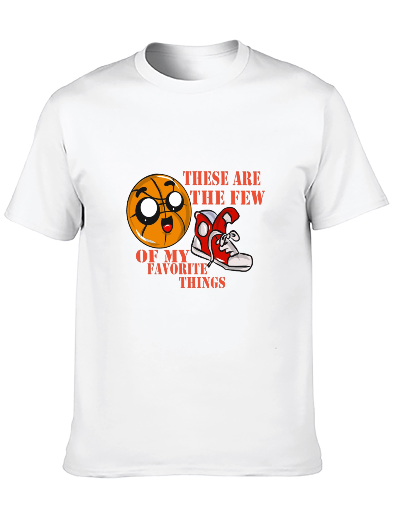 Cartoon Basketball and Sneaker Graphic Tee