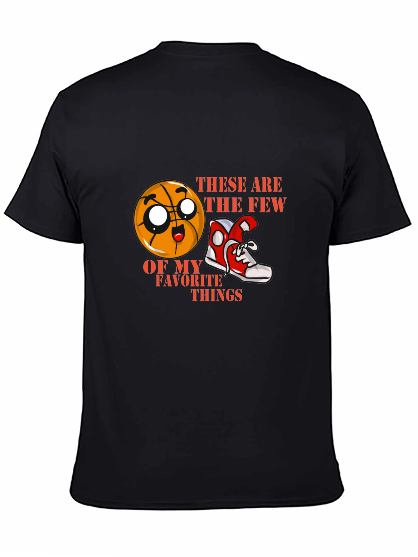 Cartoon Basketball and Sneaker Graphic Tee