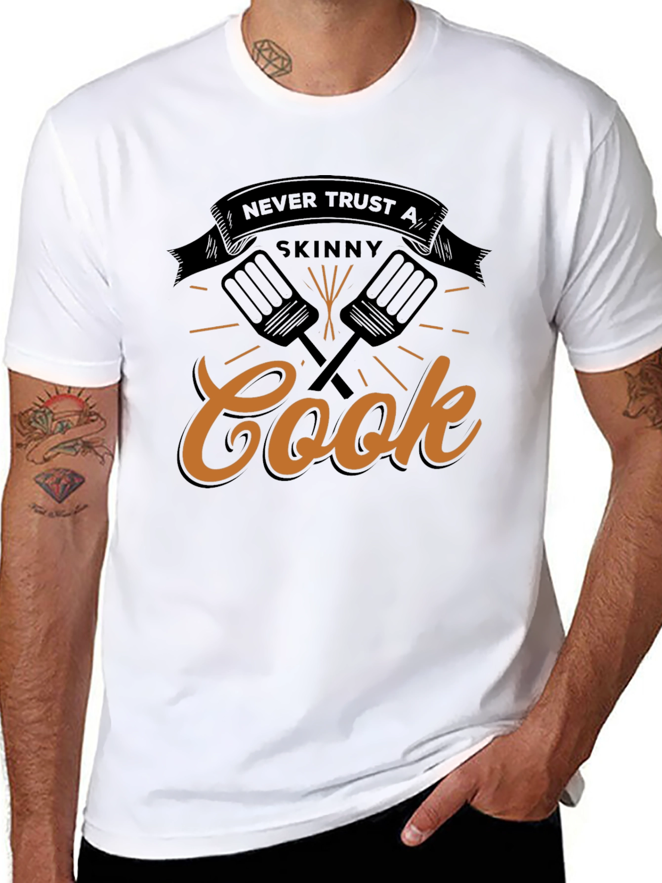Never Trust A Skinny Cook Graphic T-Shirt