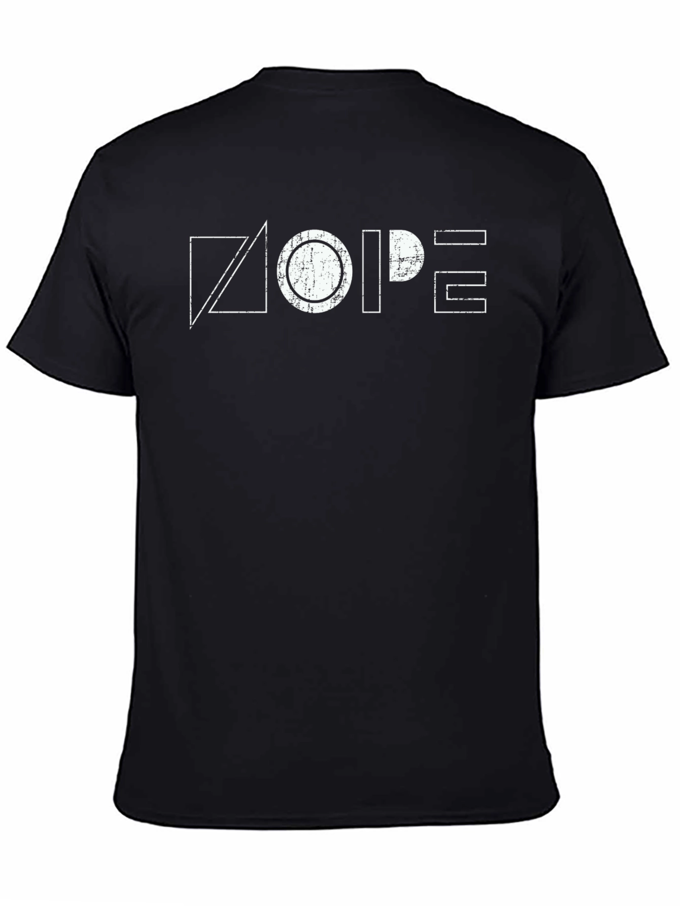 Geometric Nope Graphic Black T-Shirt