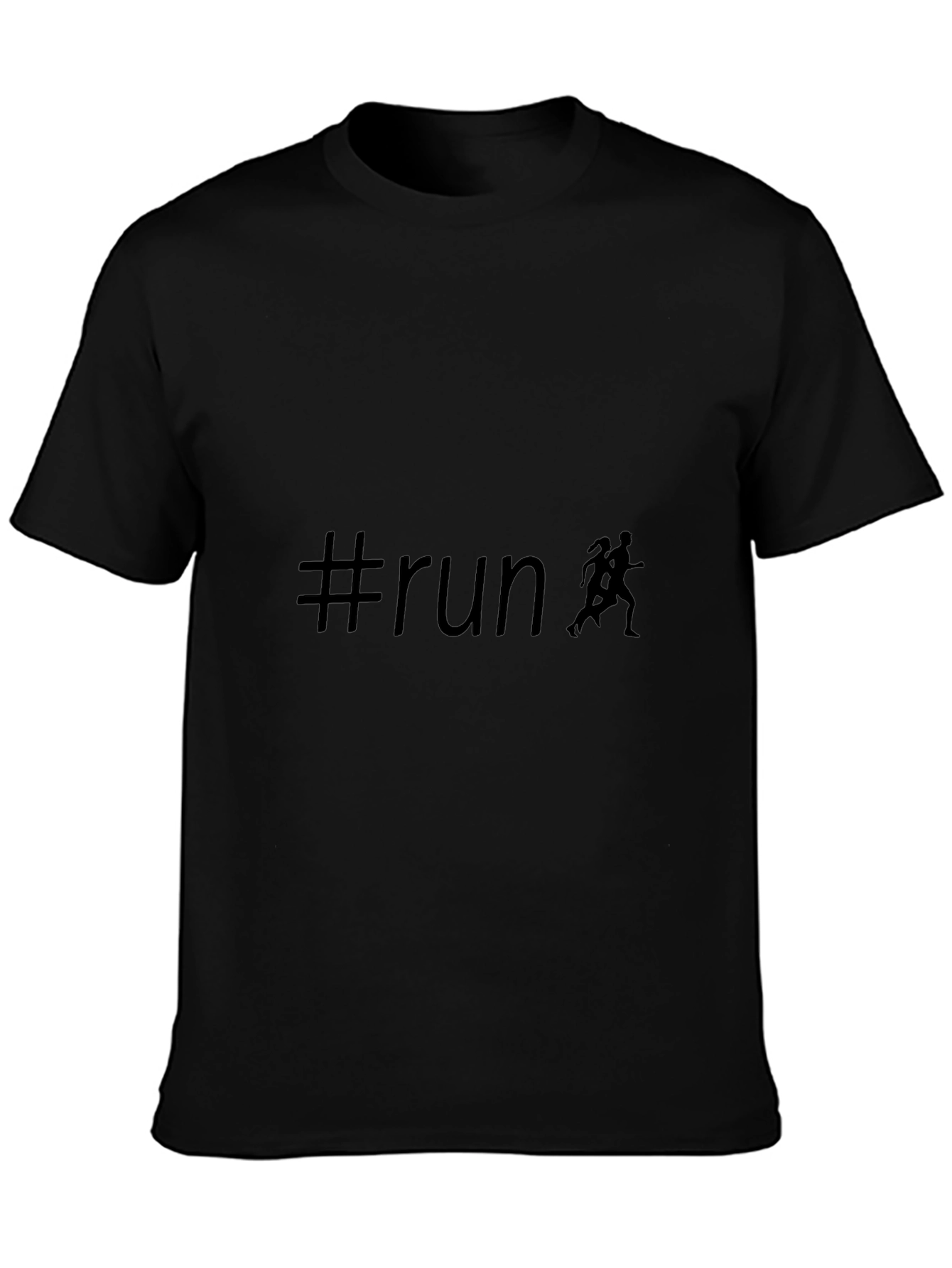 #run Black T-Shirt - Perfect for Runners