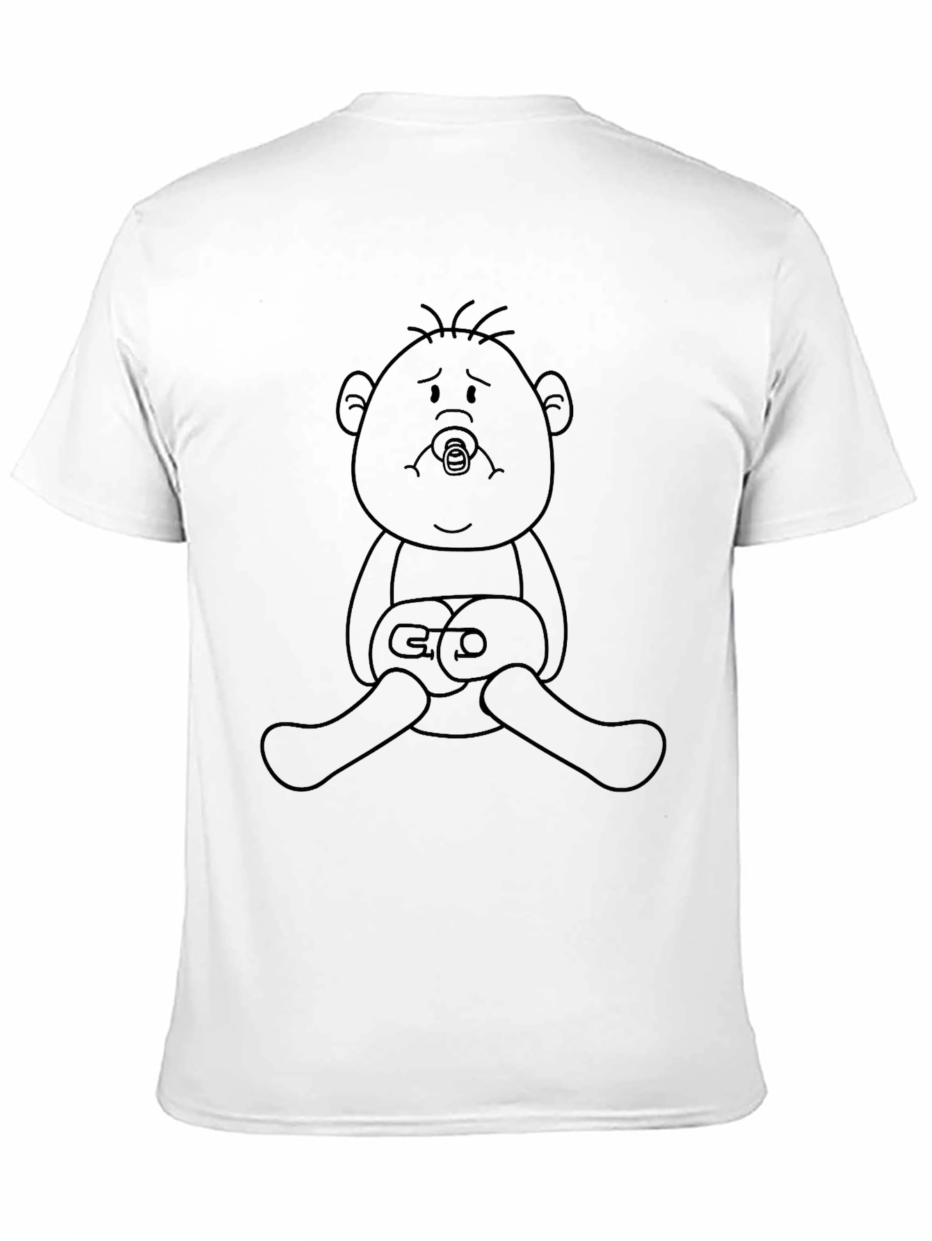 Sad Baby Cartoon Black T-Shirt