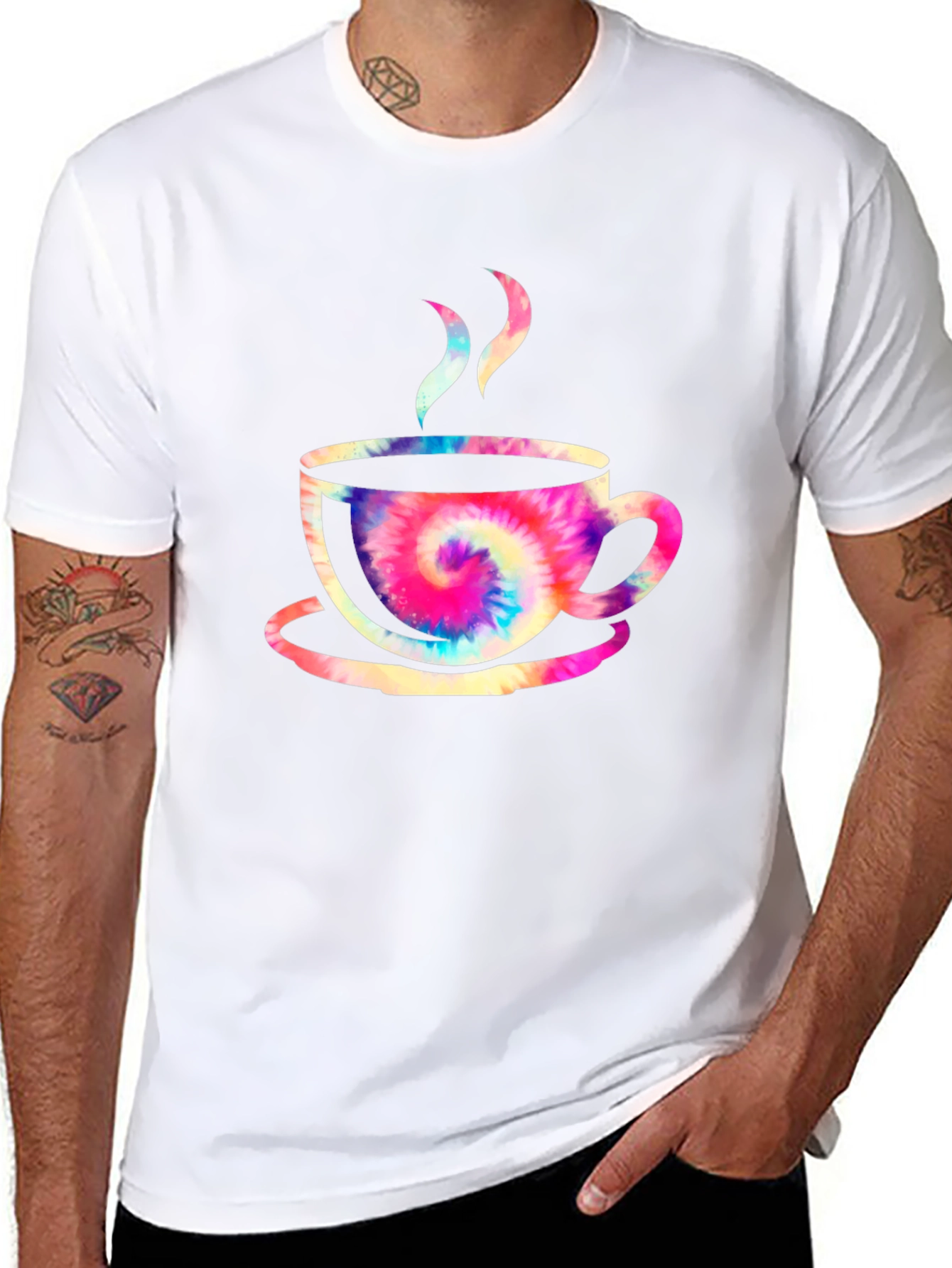Tie-Dye Coffee Cup Graphic Tee