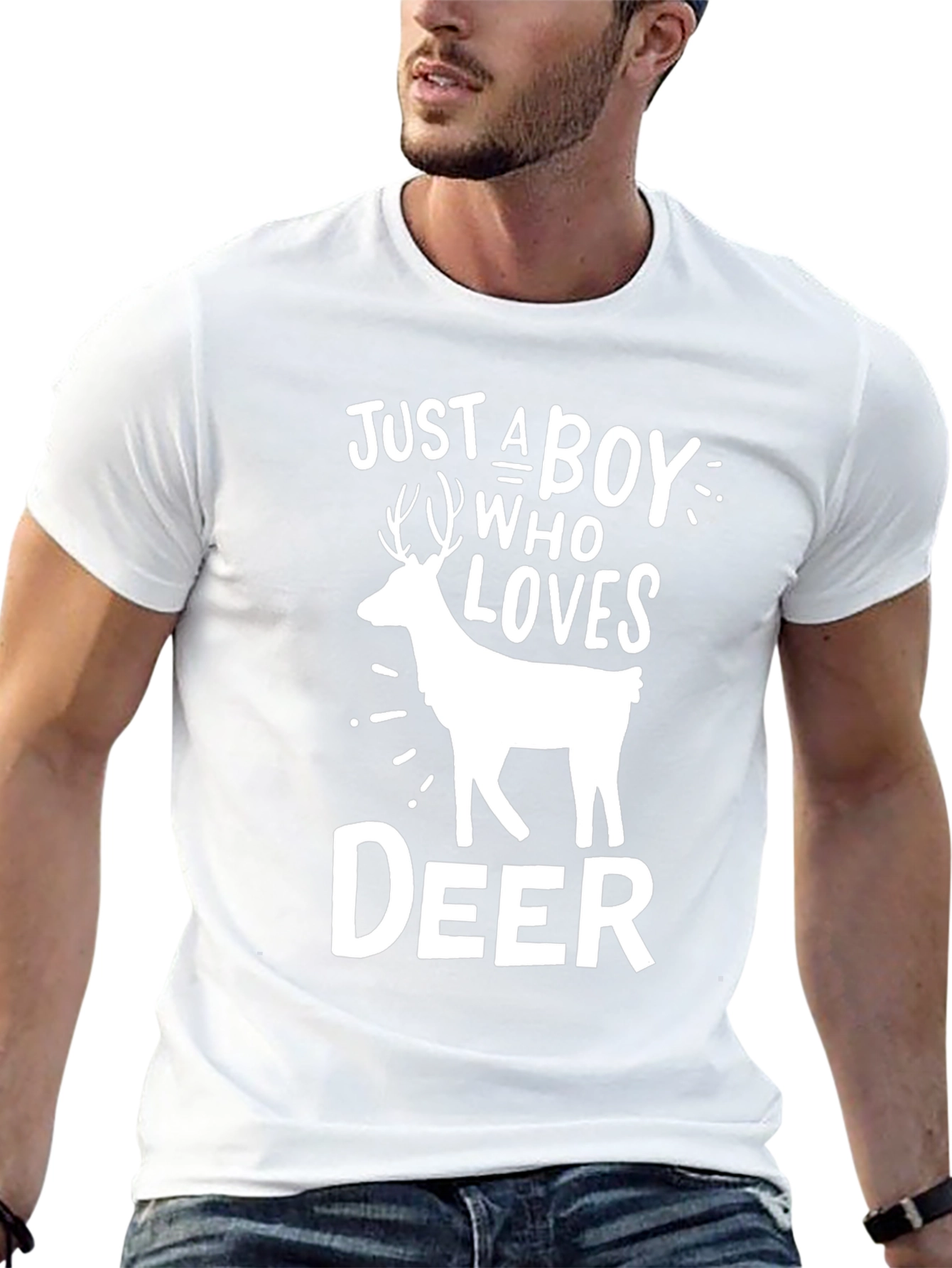 Just A Boy Who Loves Deer Graphic T-Shirt