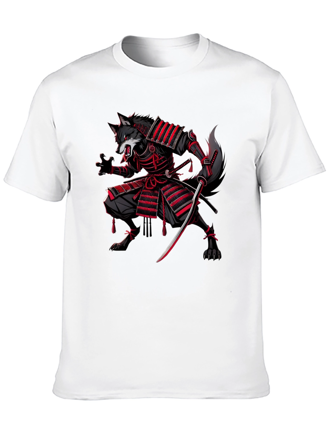 Samurai Wolf Graphic Tee - Fierce Style