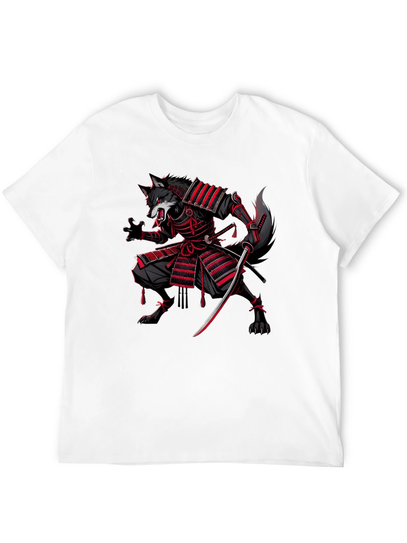Samurai Wolf Graphic Tee - Fierce Style