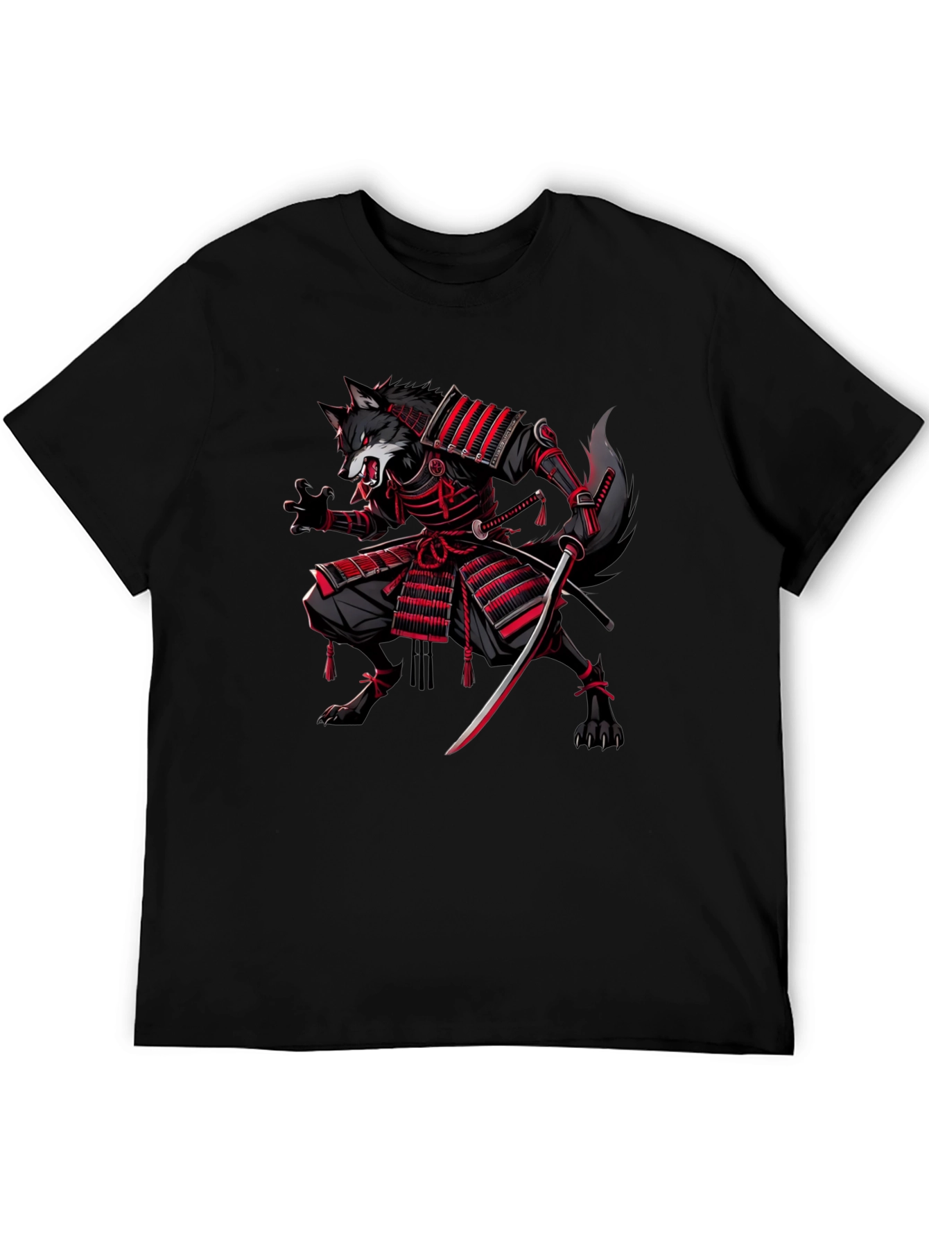 Samurai Wolf Graphic Tee - Fierce Style
