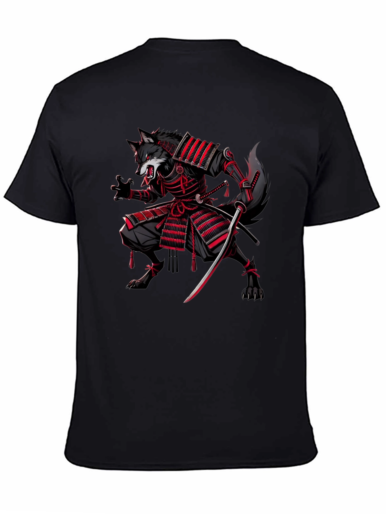 Samurai Wolf Graphic Tee - Fierce Style