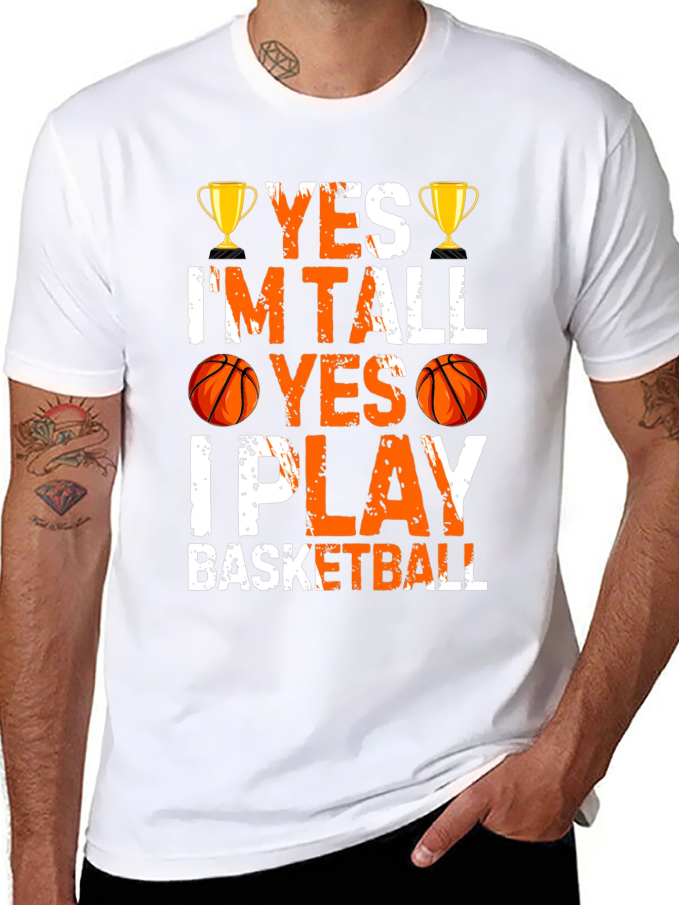Yes Im Tall I Play Basketball Graphic Tee