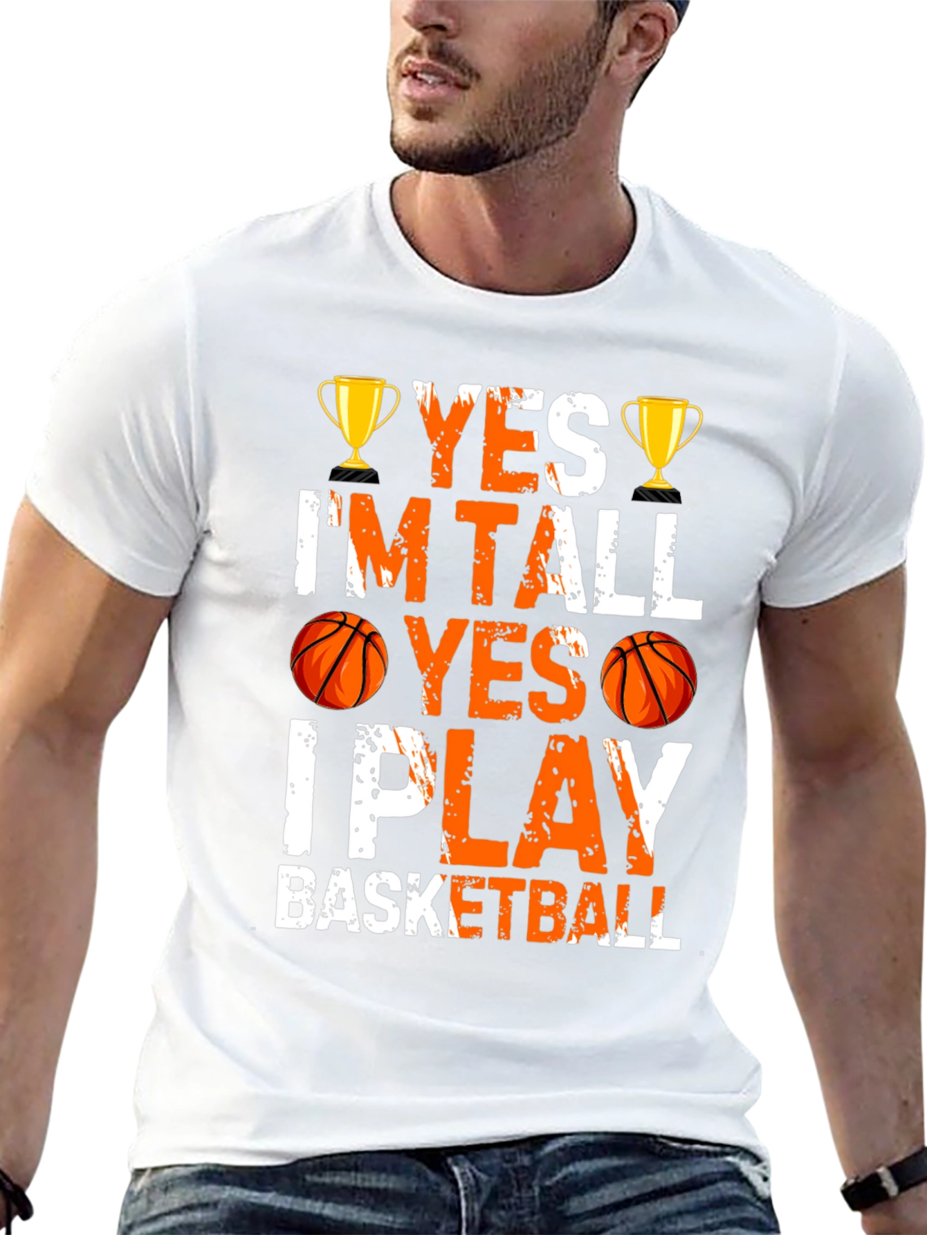 Yes Im Tall I Play Basketball Graphic Tee