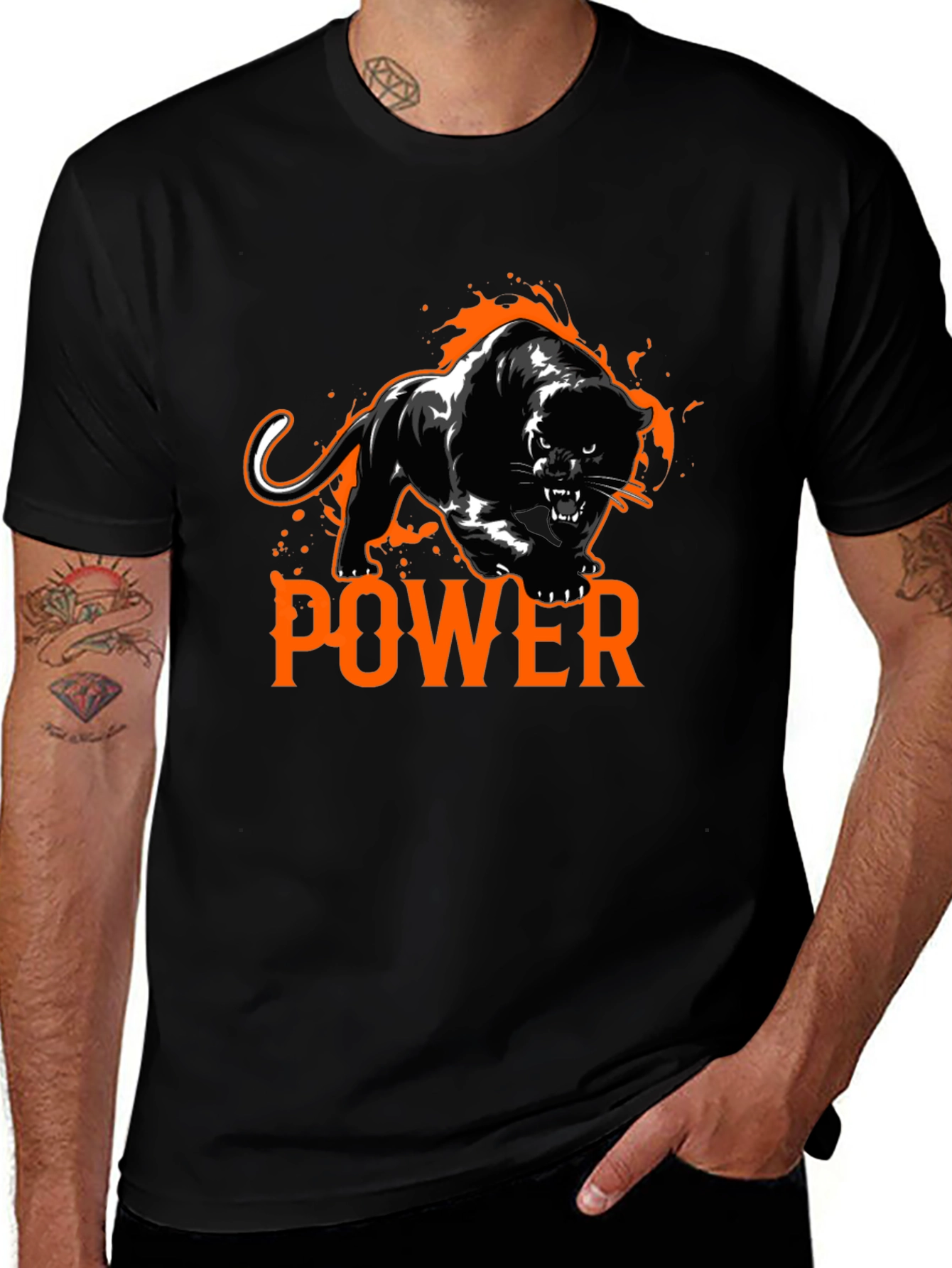 Power Panther Graphic Tee - Black T-Shirt
