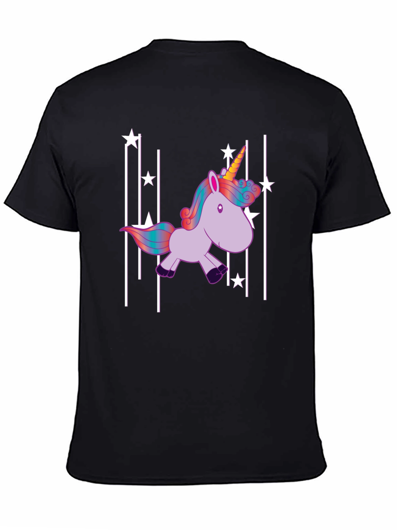 Unicorn Stars Black T-Shirt
