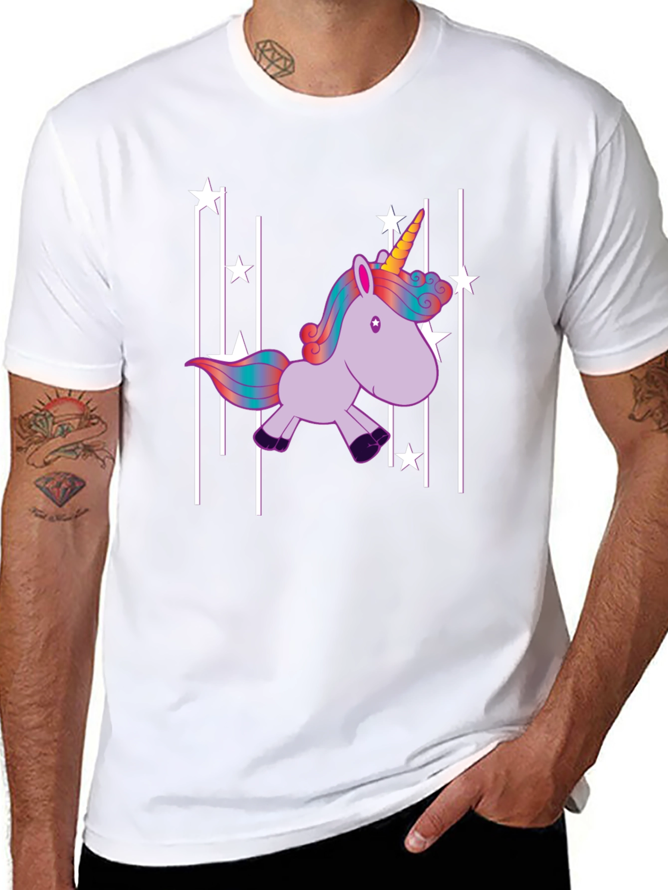 Unicorn Stars Black T-Shirt