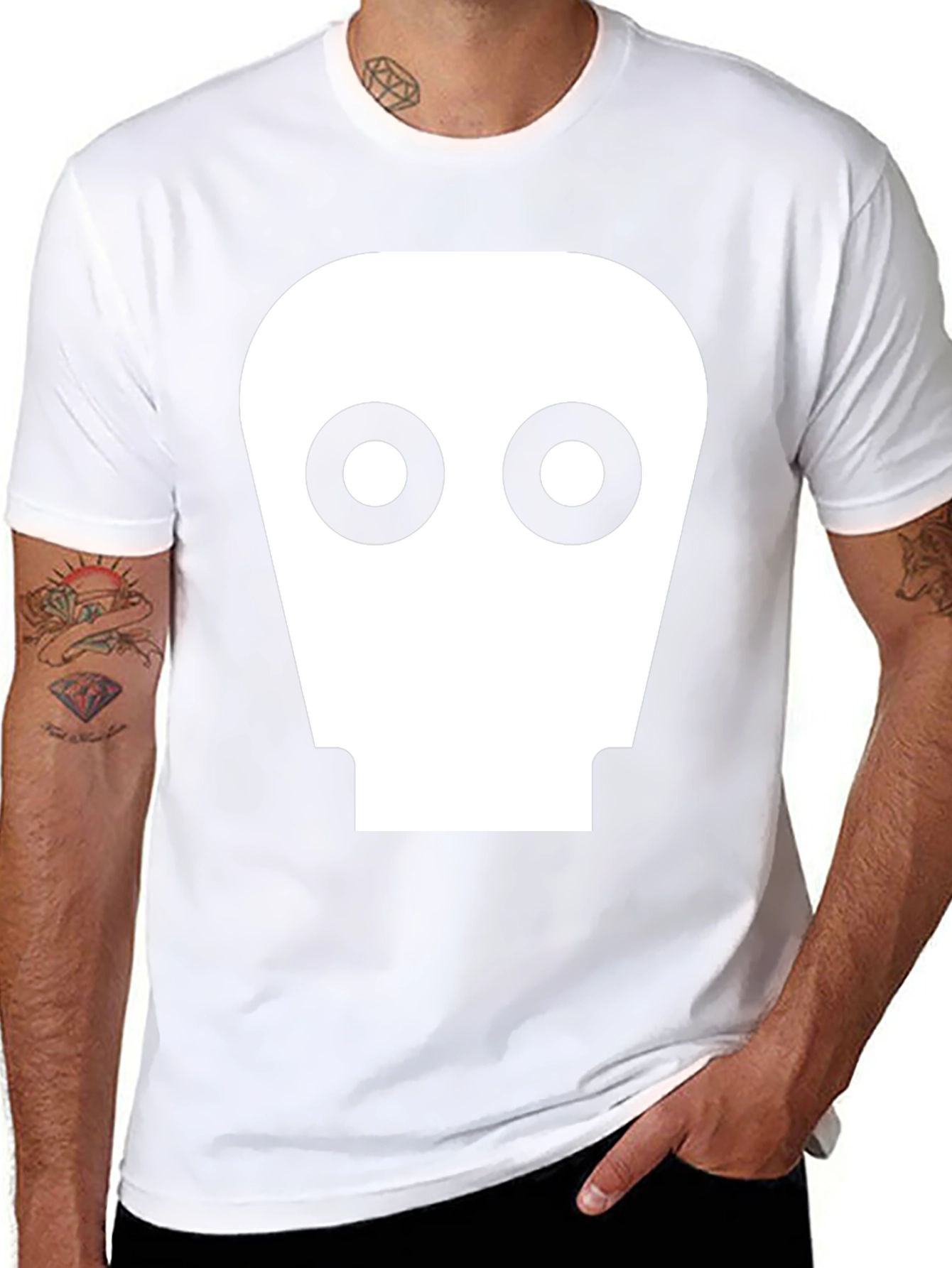 Retro Robot Head Graphic Tee - Black