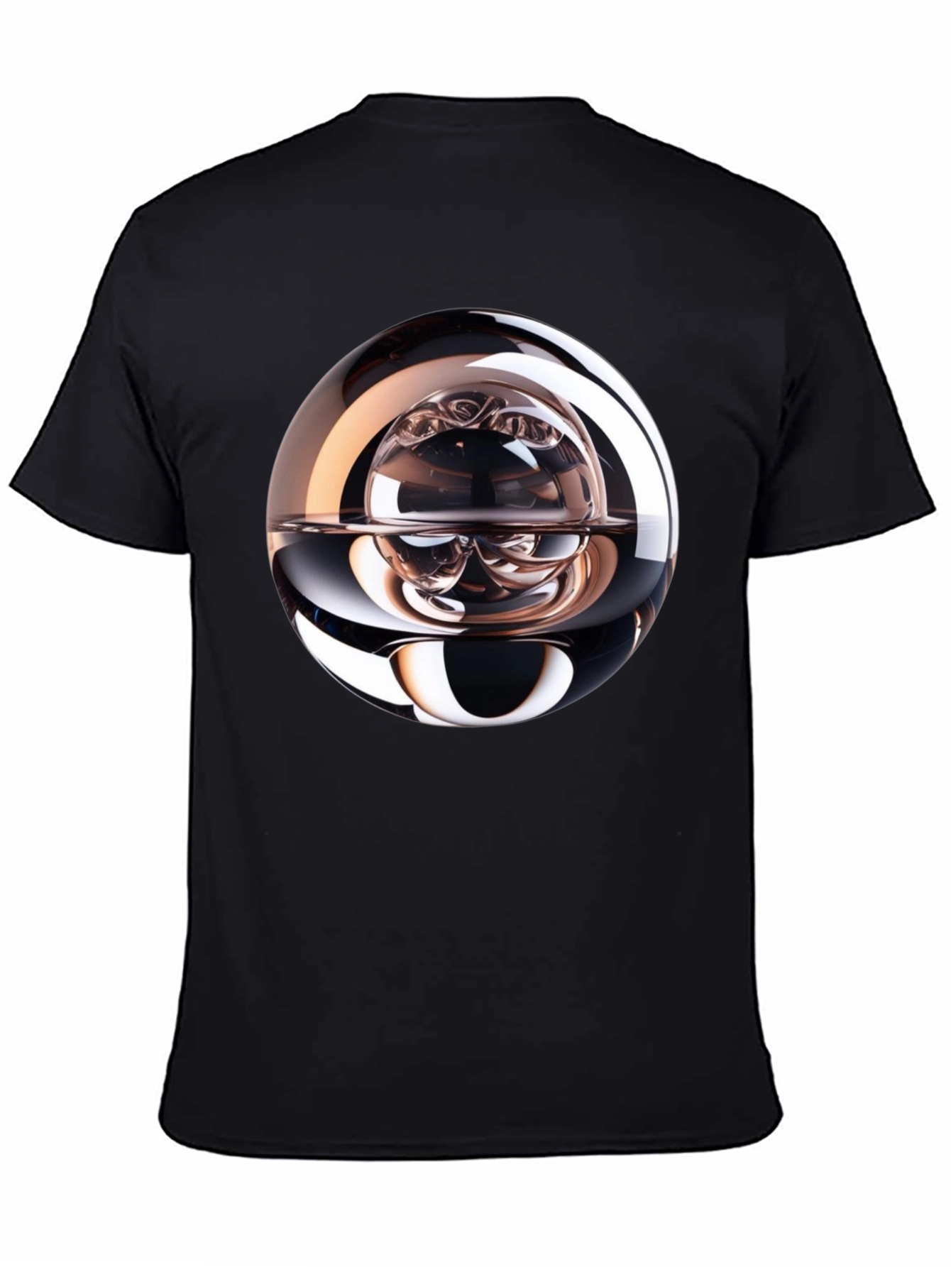Abstract Sphere Graphic Tee - Modern Black T-Shirt