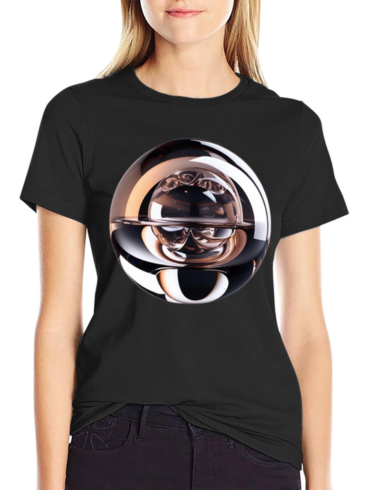 Abstract Sphere Graphic Tee - Modern Black T-Shirt