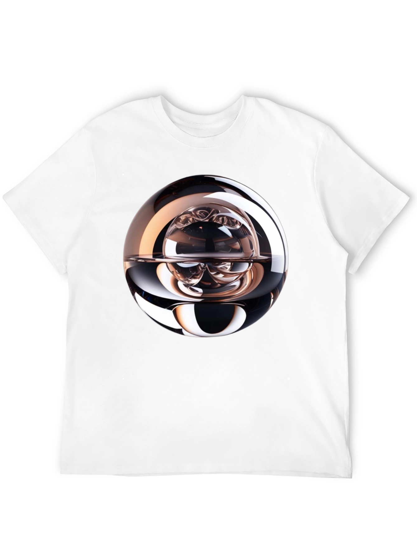 Abstract Sphere Graphic Tee - Modern Black T-Shirt