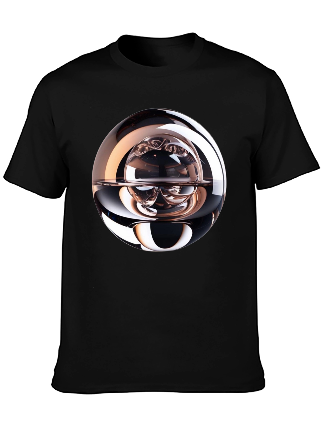 Abstract Sphere Graphic Tee - Modern Black T-Shirt