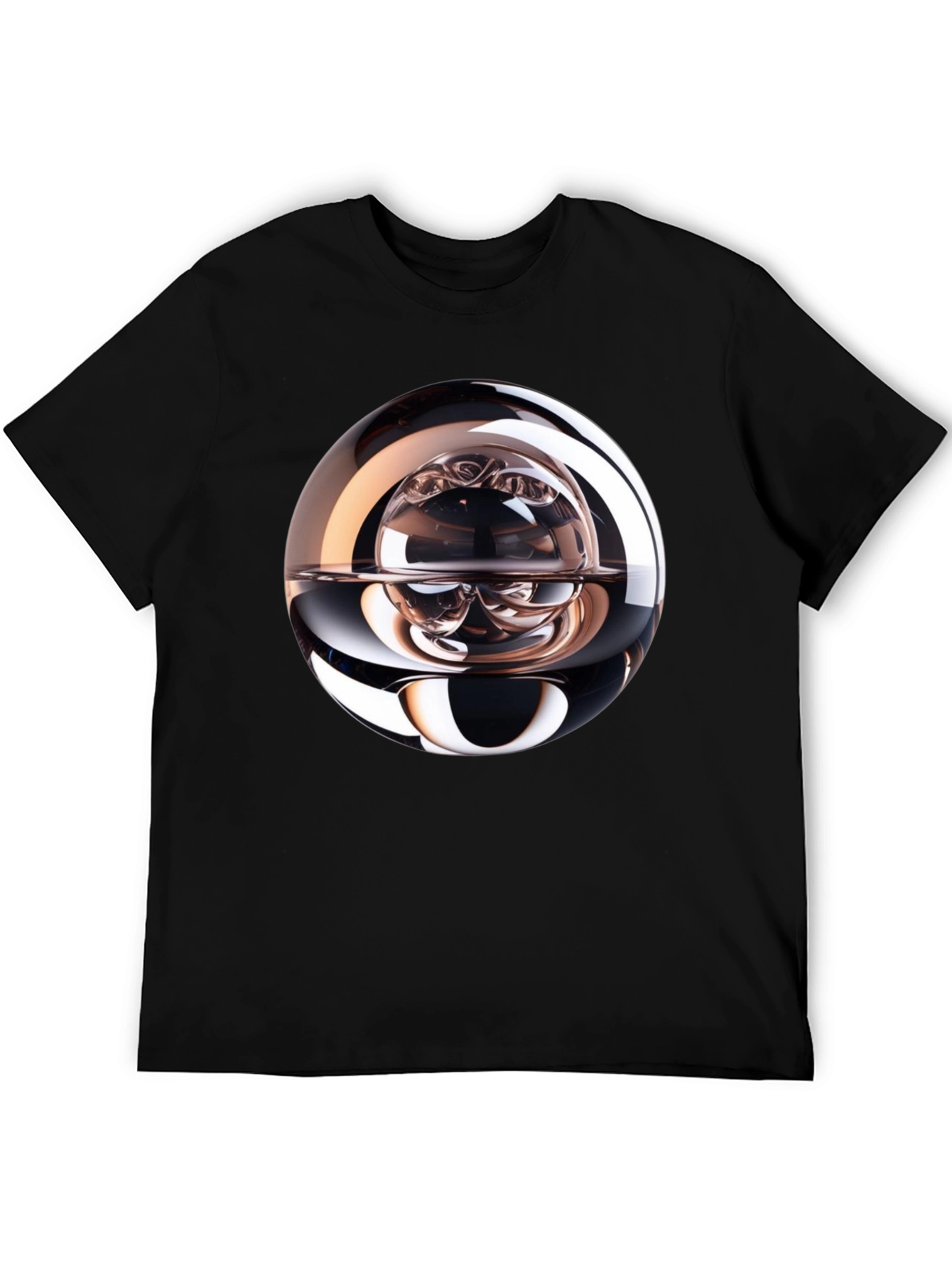 Abstract Sphere Graphic Tee - Modern Black T-Shirt