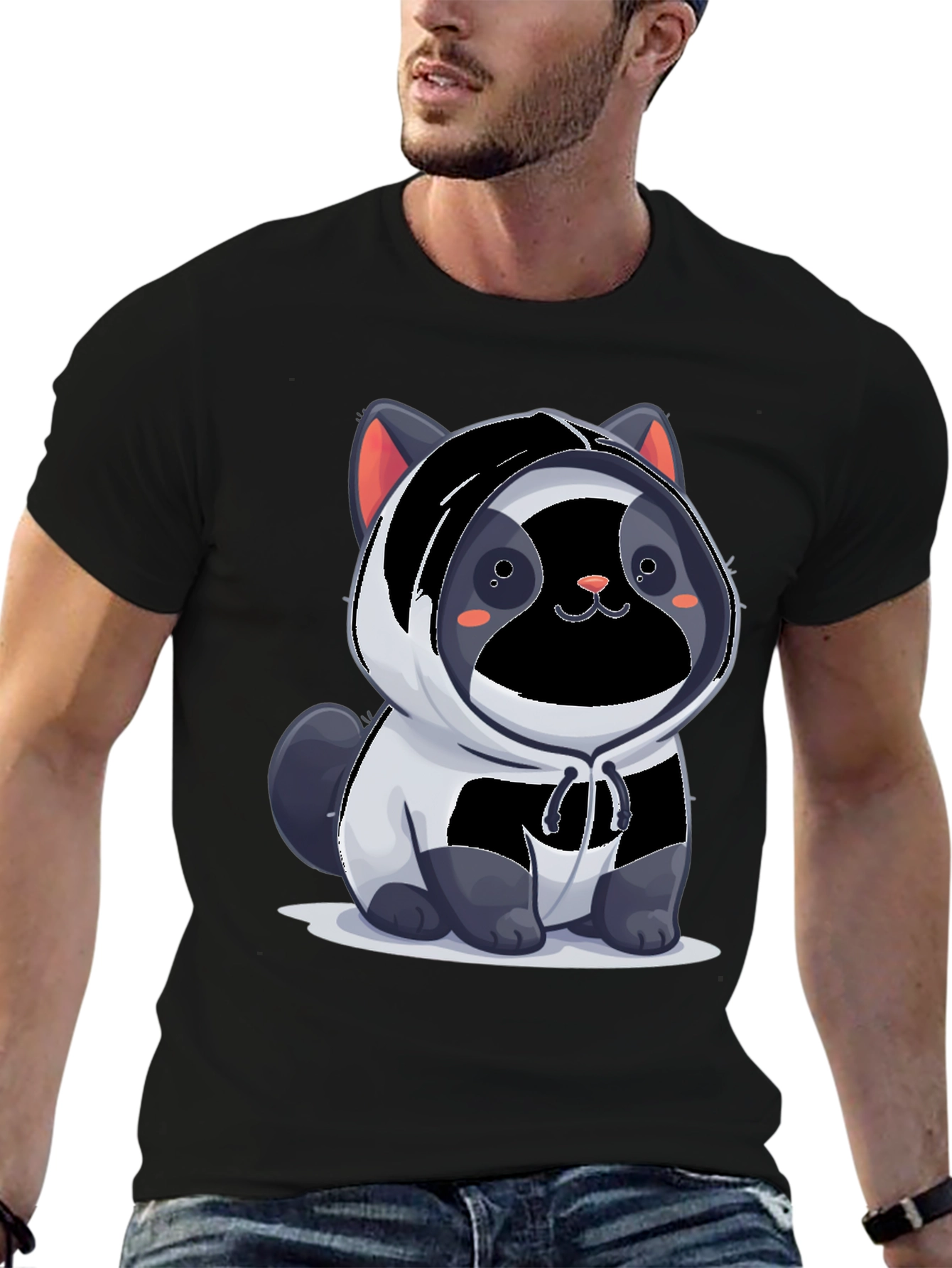 Cute Panda Cat Hoodie T-Shirt