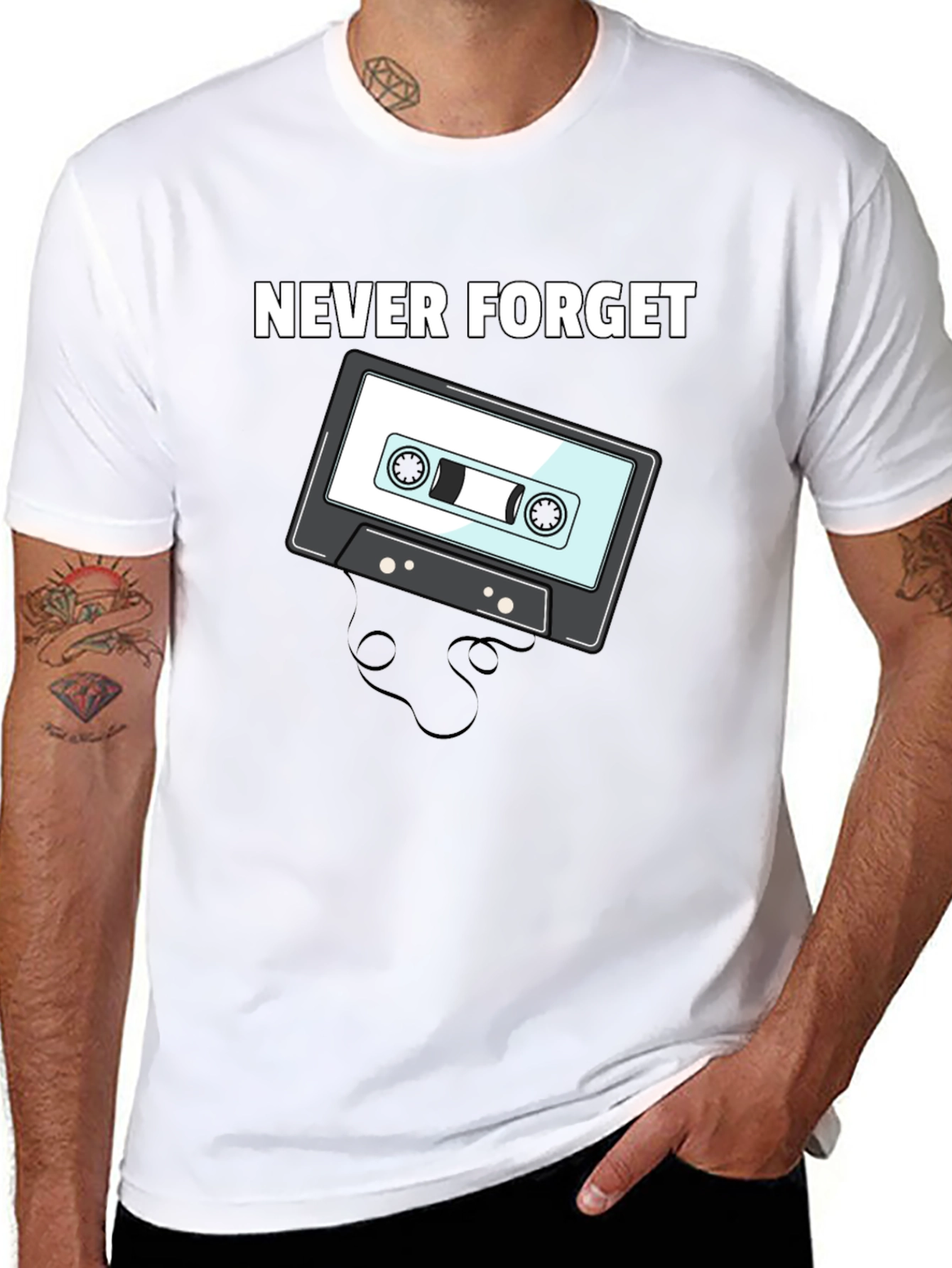 Retro Cassette Tape T-Shirt - Never Forget