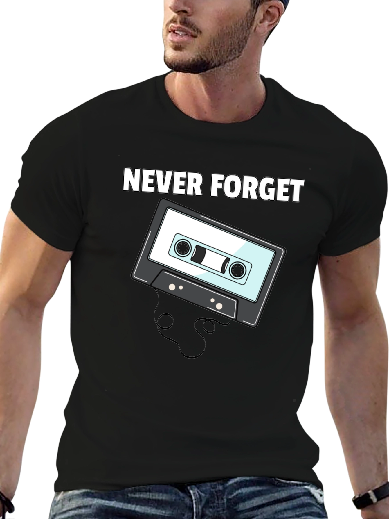 Retro Cassette Tape T-Shirt - Never Forget