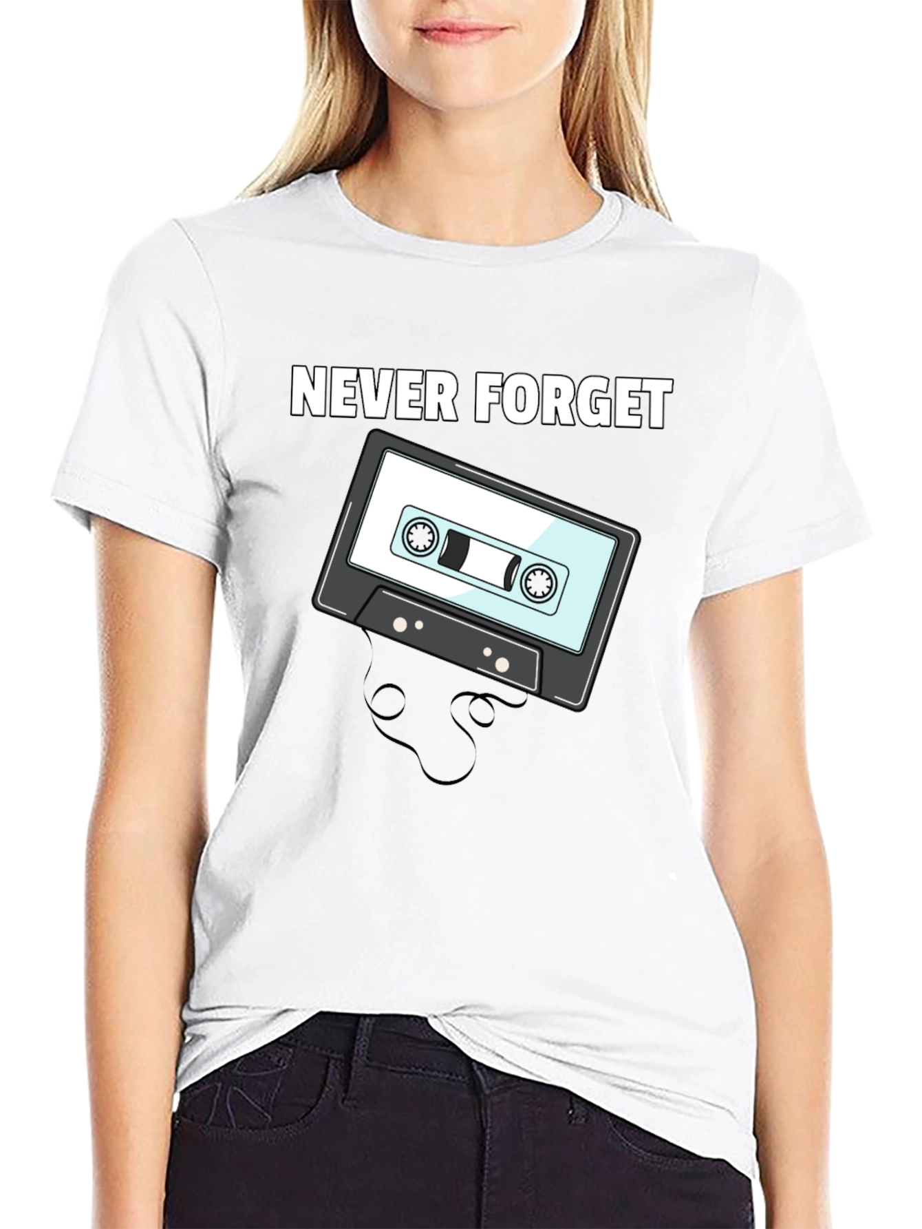 Retro Cassette Tape T-Shirt - Never Forget