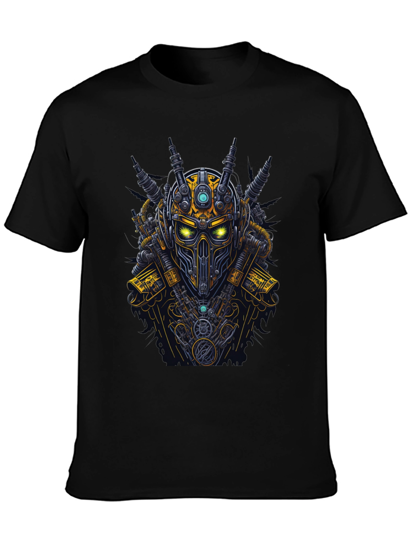 Steampunk Robot Graphic Tee - Black