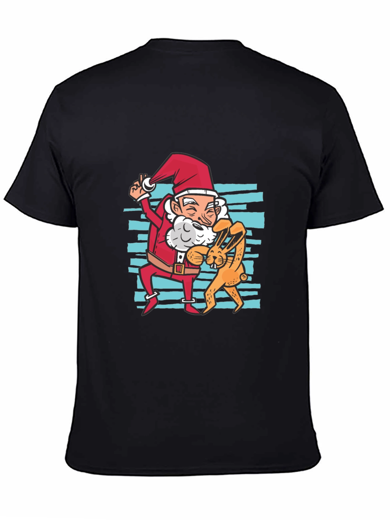 Santa & Bunny T-Shirt: Festive Holiday Fun