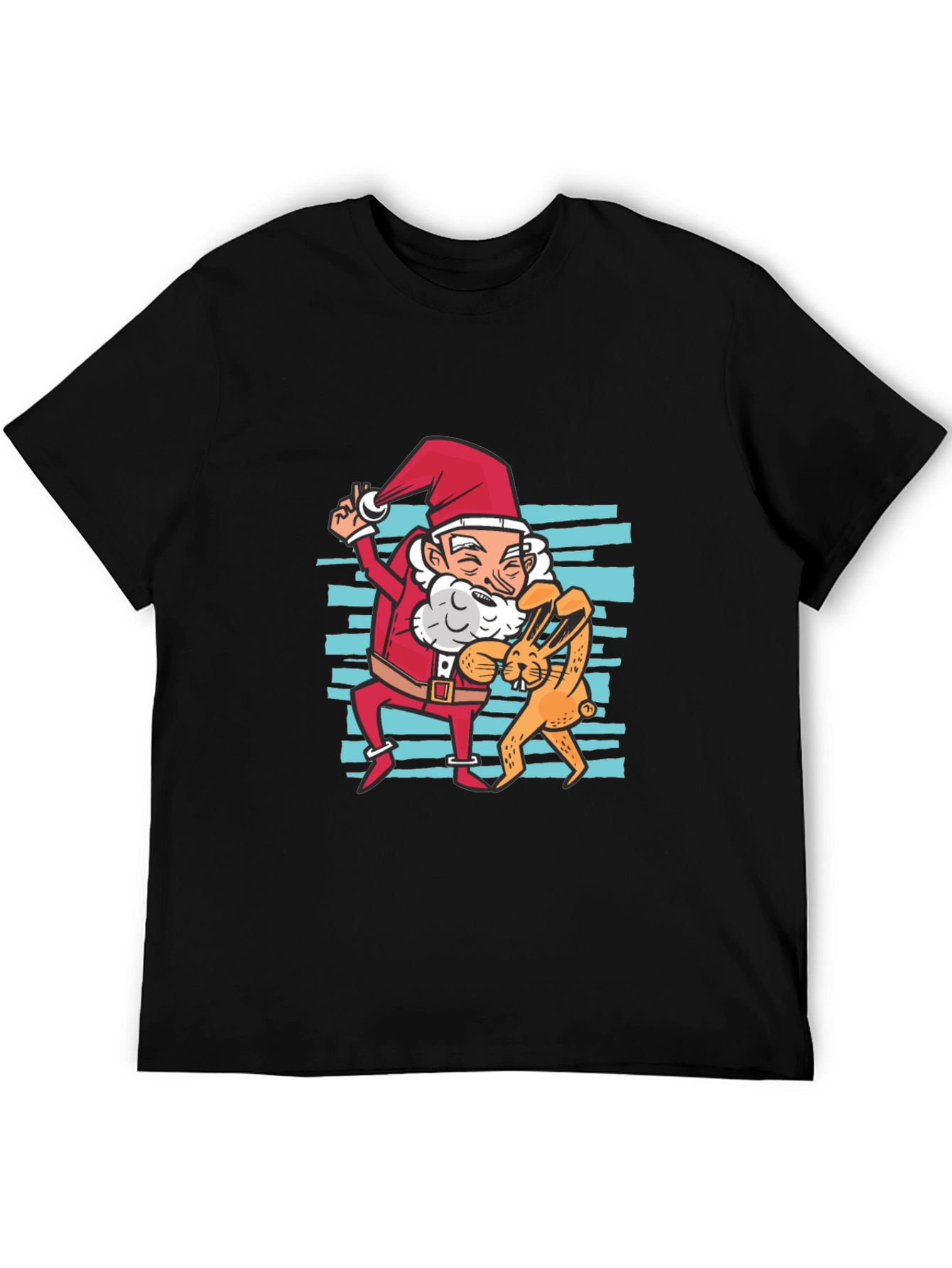 Santa & Bunny T-Shirt: Festive Holiday Fun