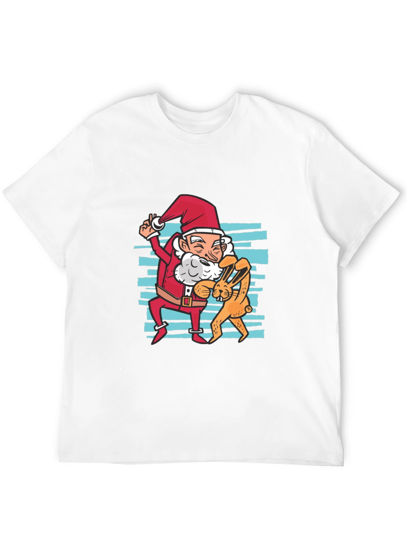Santa & Bunny T-Shirt: Festive Holiday Fun