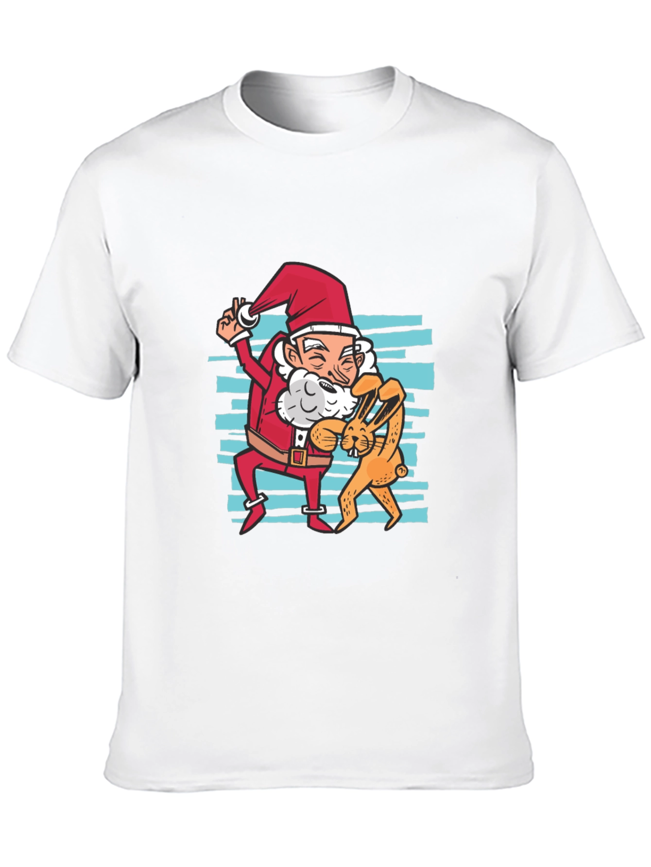 Santa & Bunny T-Shirt: Festive Holiday Fun