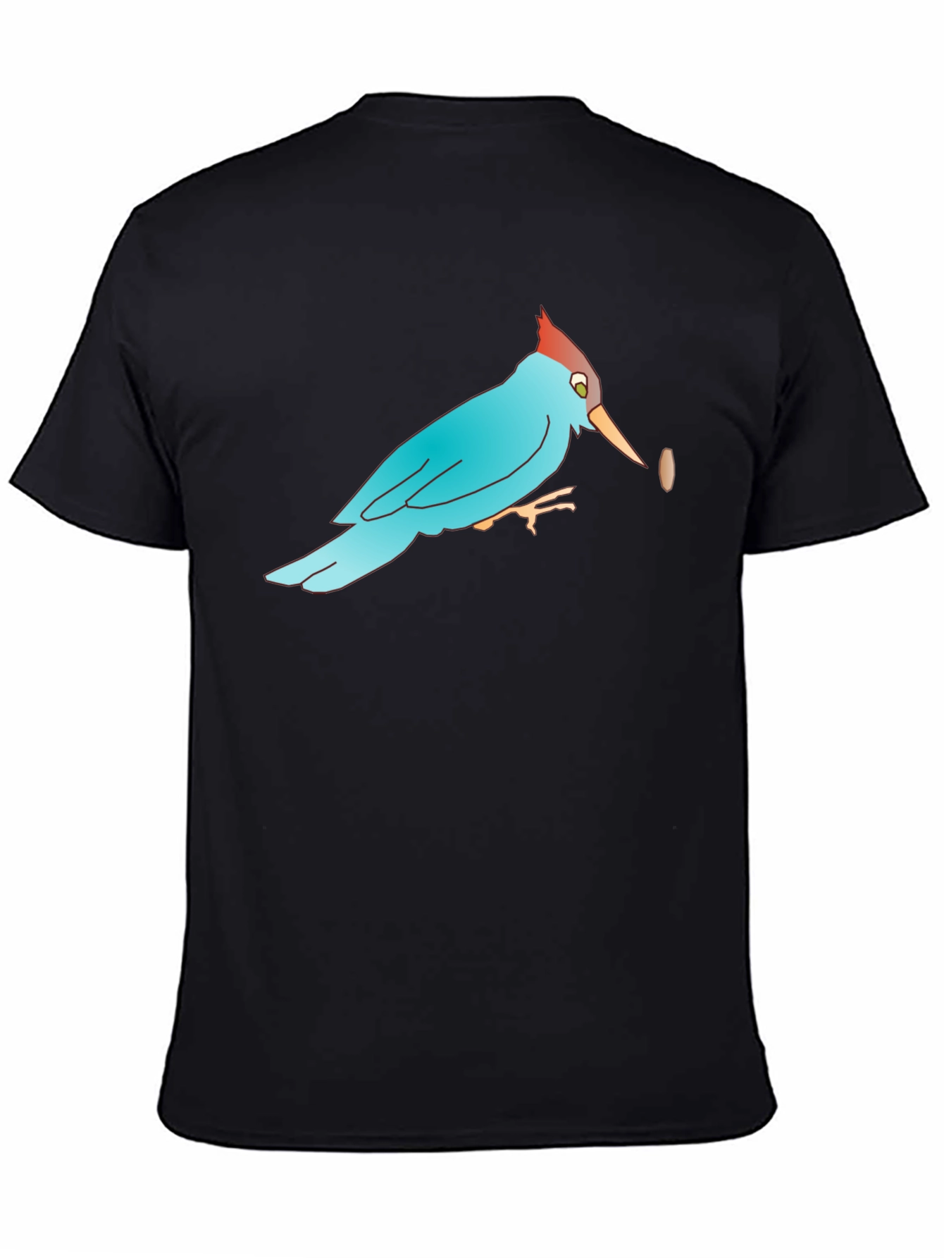Bird with Bean Graphic Black T-Shirt