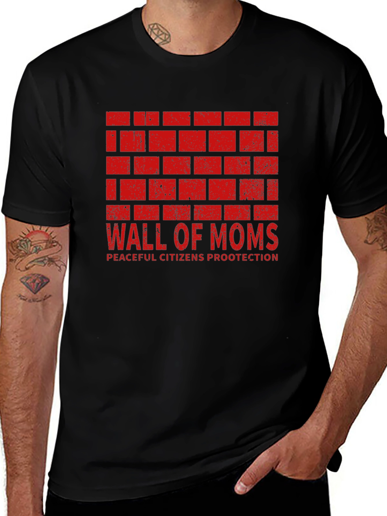 Wall of Moms Peaceful Protection Graphic Tee