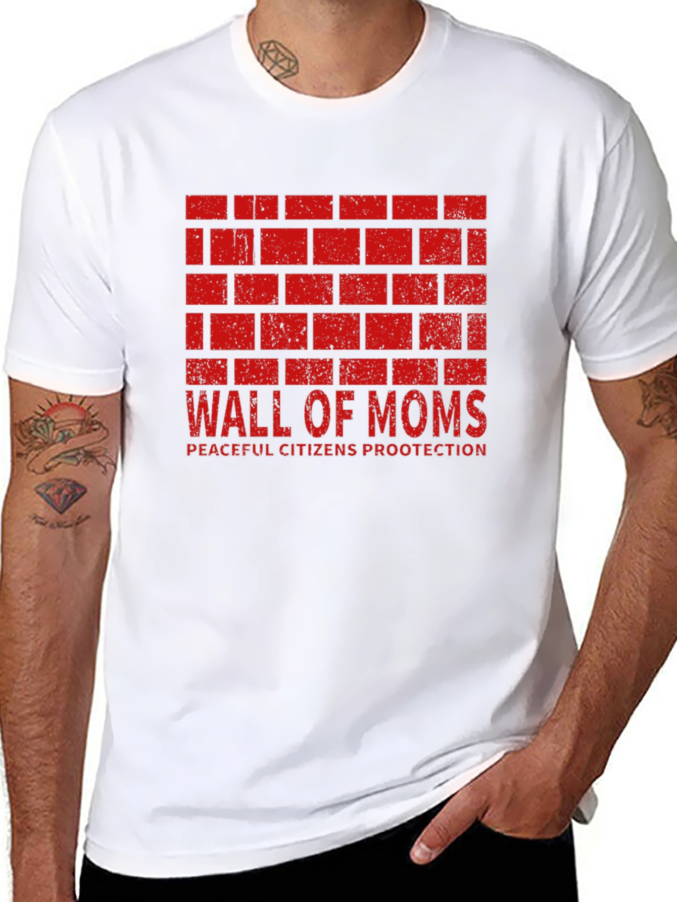 Wall of Moms Peaceful Protection Graphic Tee