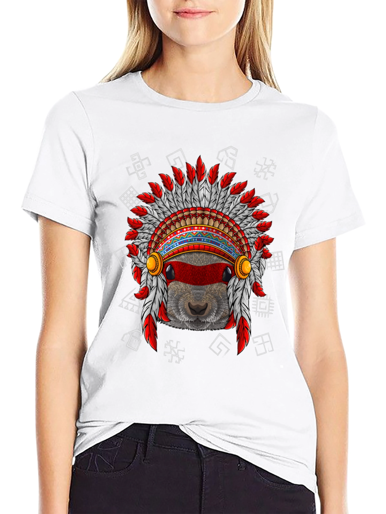 Native American Headdress Beaver T-Shirt