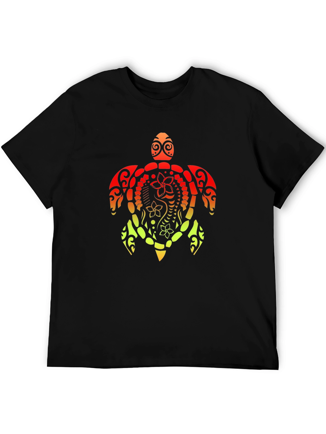 Tribal Turtle Graphic Tee - Black T-Shirt