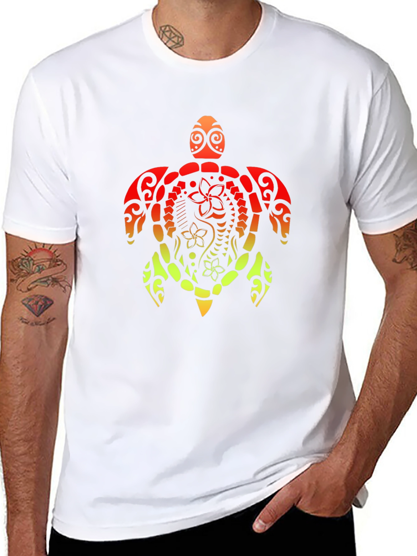Tribal Turtle Graphic Tee - Black T-Shirt