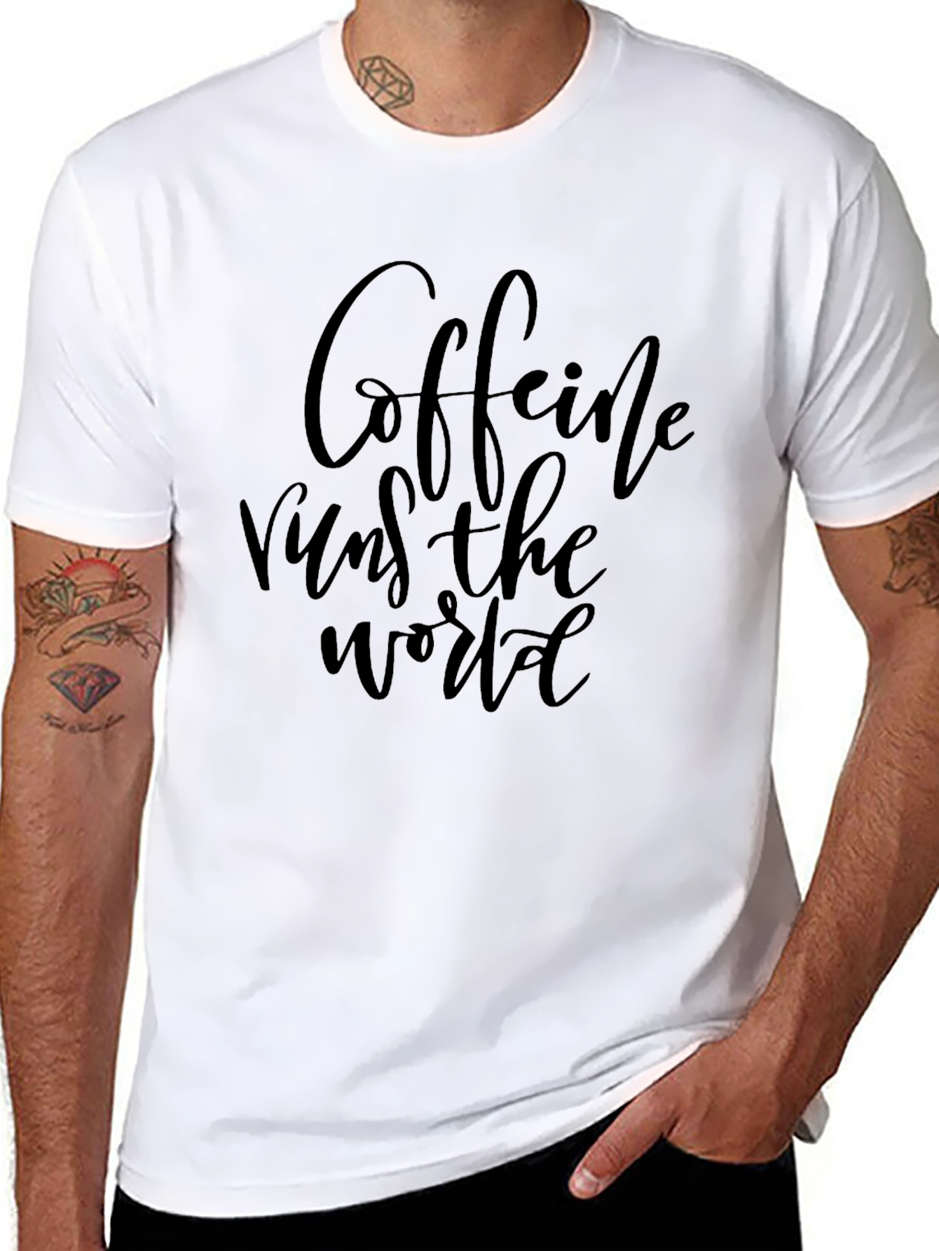 Caffeine Runs the World Black T-Shirt