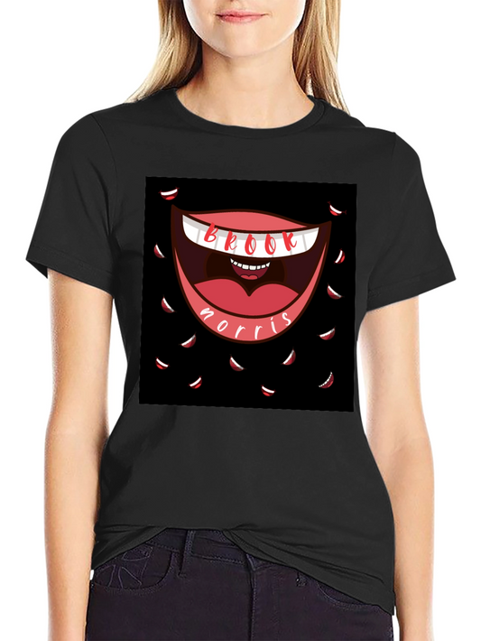 Brook Norris T-Shirt: Black Tee with Funny Mouth Design