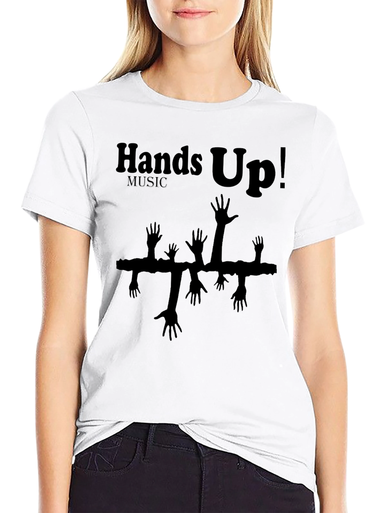 Hands Up! Music Graphic T-Shirt