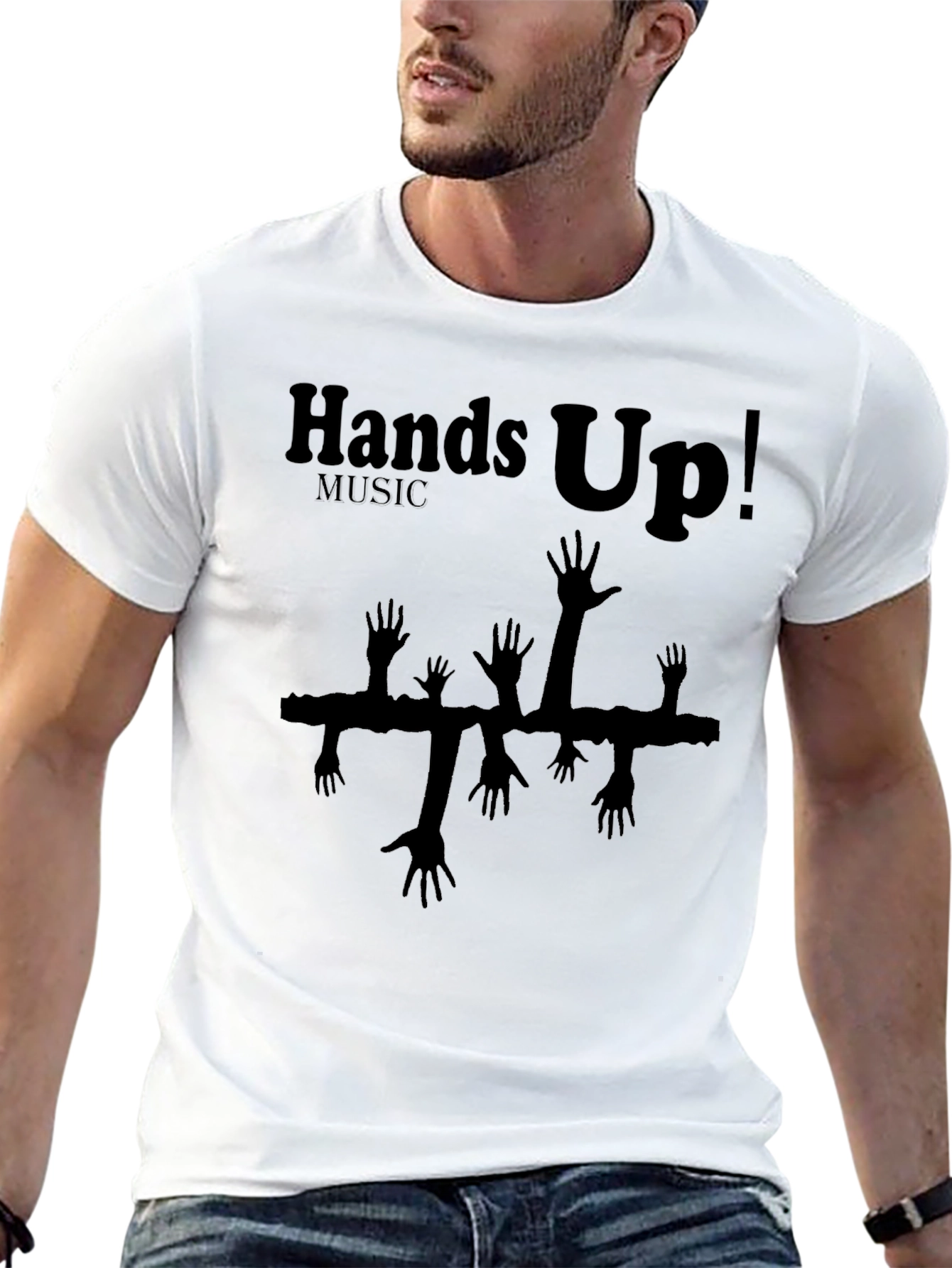 Hands Up! Music Graphic T-Shirt