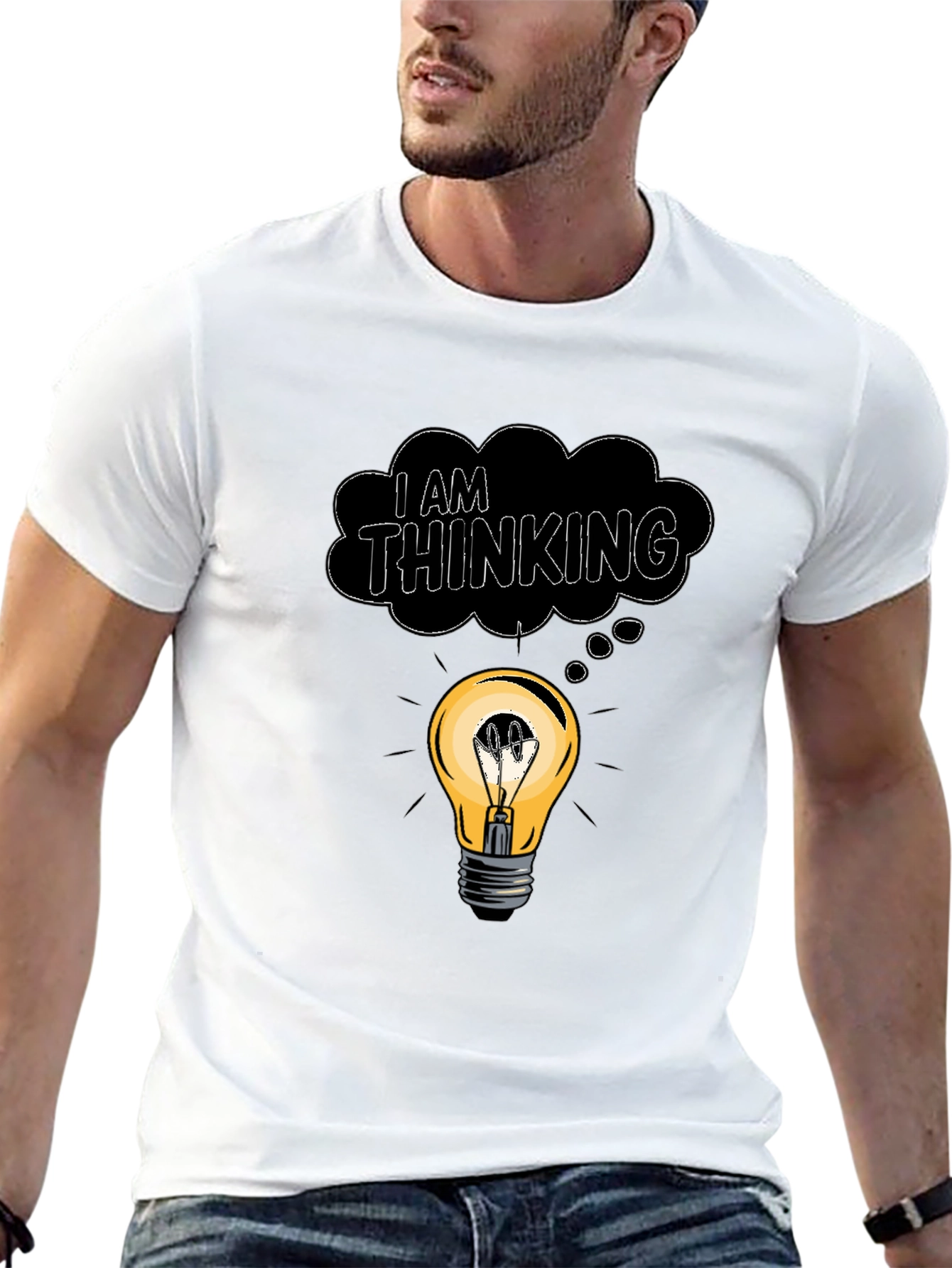 I Am Thinking T-Shirt - Lightbulb Idea Tee