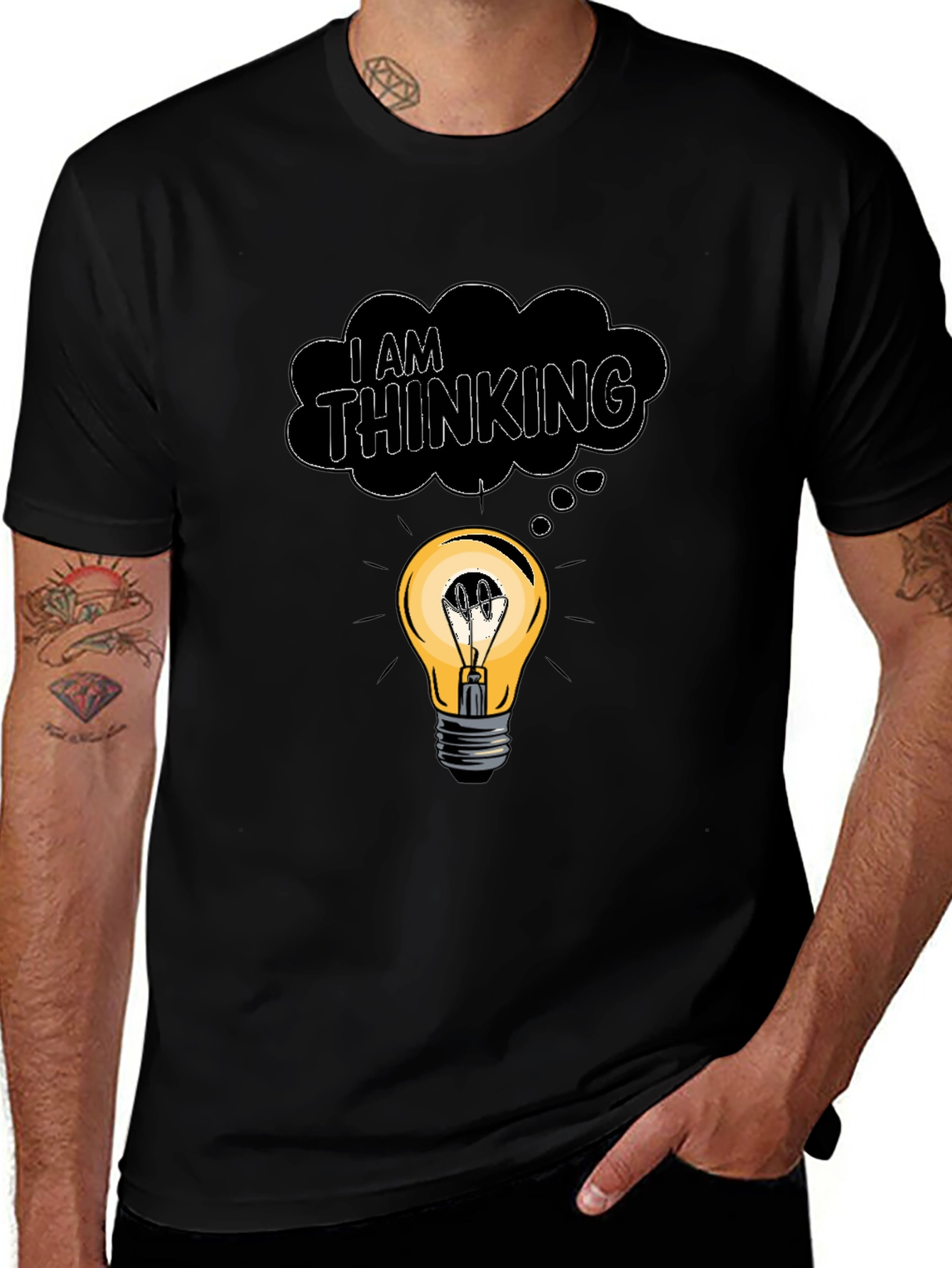 I Am Thinking T-Shirt - Lightbulb Idea Tee