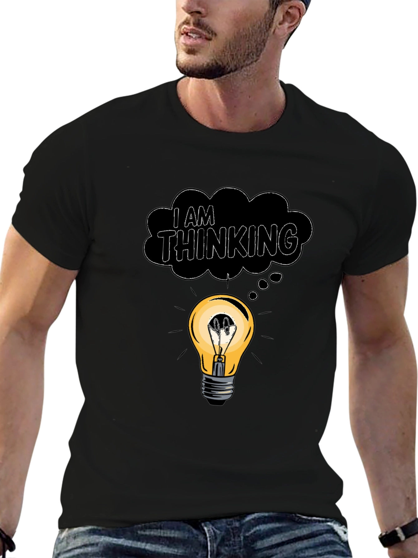 I Am Thinking T-Shirt - Lightbulb Idea Tee