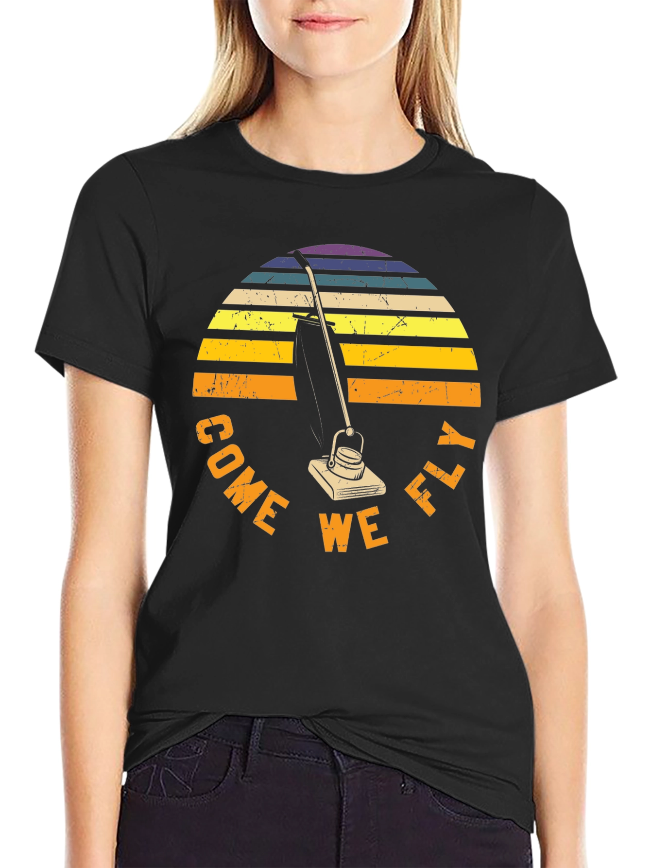 Come We Fly Vacuum T-Shirt Retro Sunset Tee