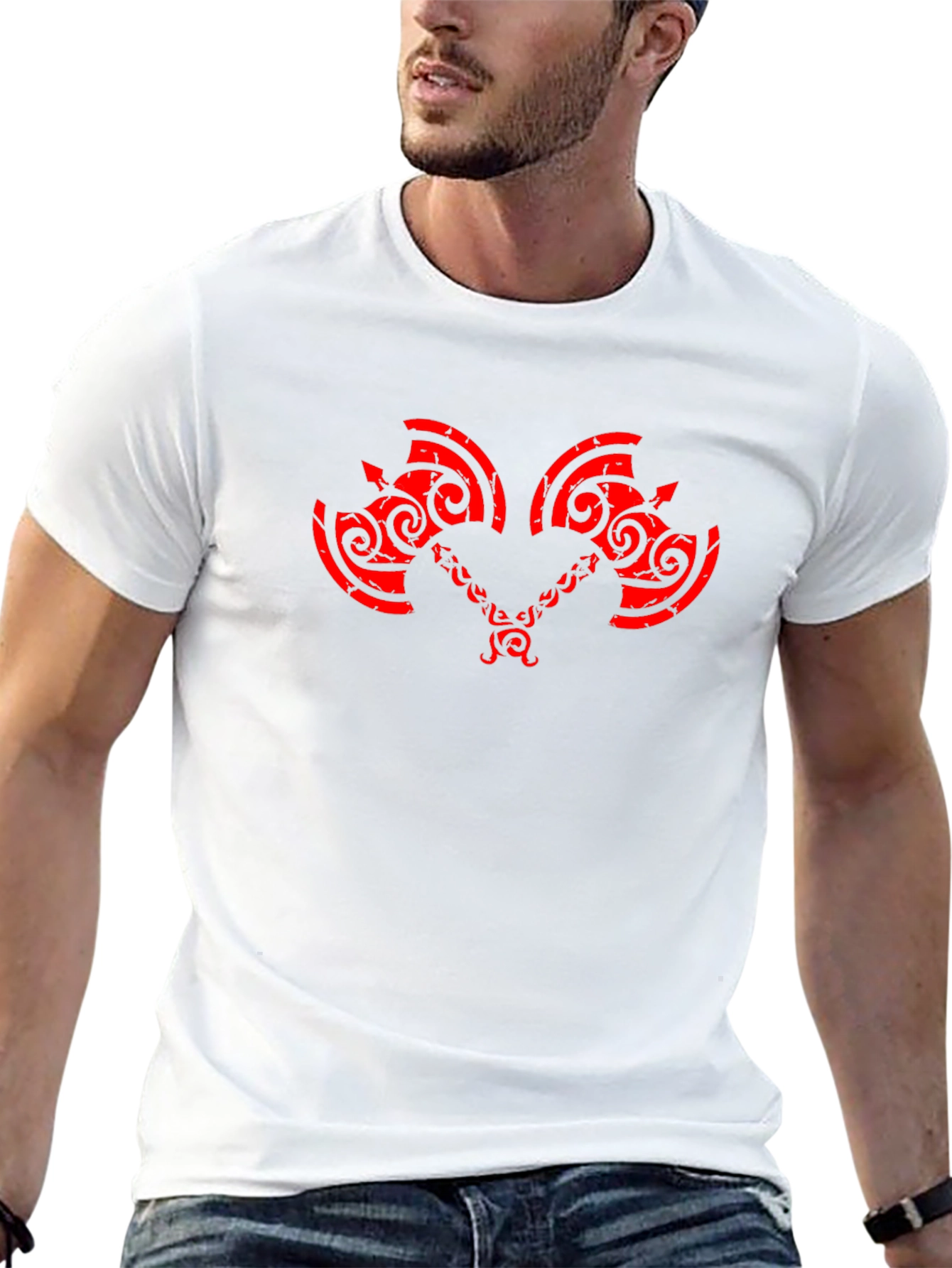 Axe Graphic Print Crew Neck T-Shirt