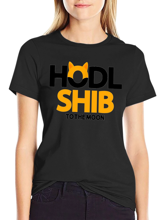HODL Shib to the Moon Black T-Shirt