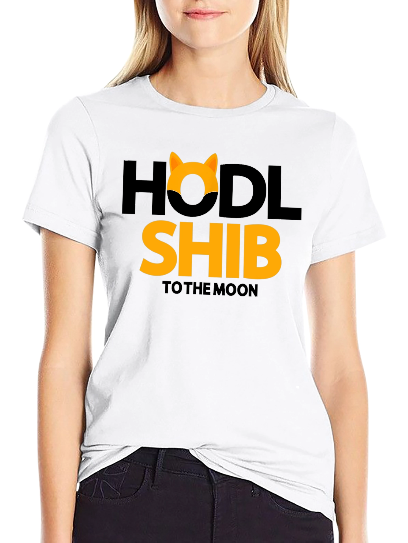 HODL Shib to the Moon Black T-Shirt
