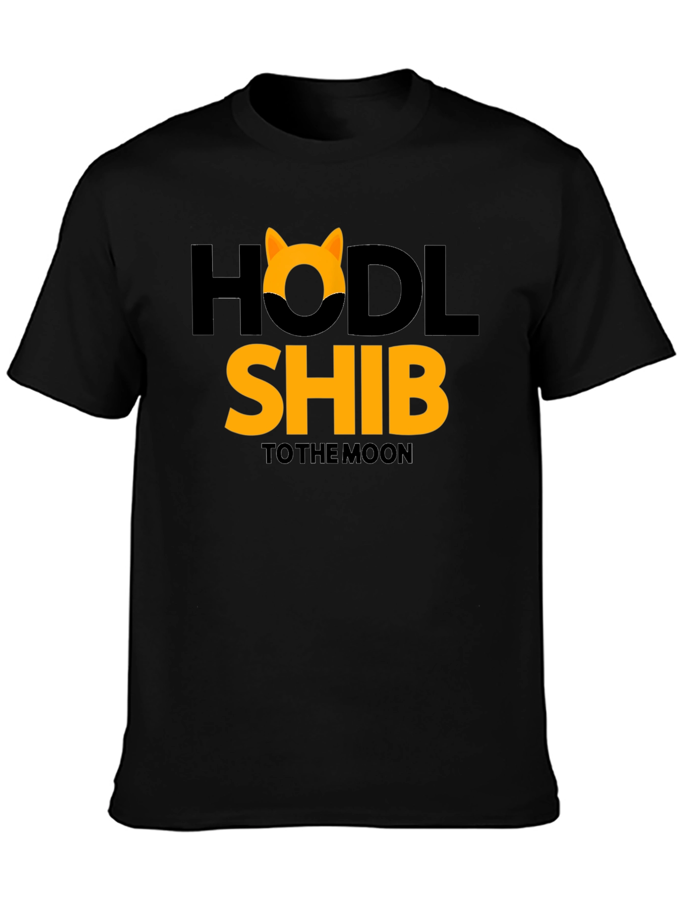 HODL Shib to the Moon Black T-Shirt